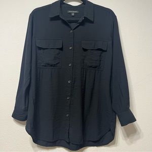 XS Gently Used Banana Republic Factory Women’s Black Button Down